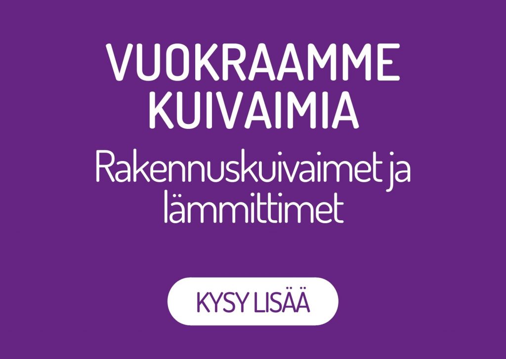 Oulun Kosteustutkimus Oy vuokraa kuivaimia rakennustyömaille. Saat meiltä rakennuskuivaimet sekä lämmittimet. Kysy lisää!